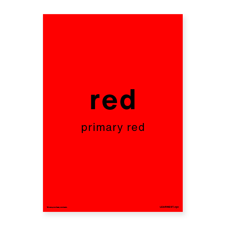 Pre-School Names of Colours – Primary red