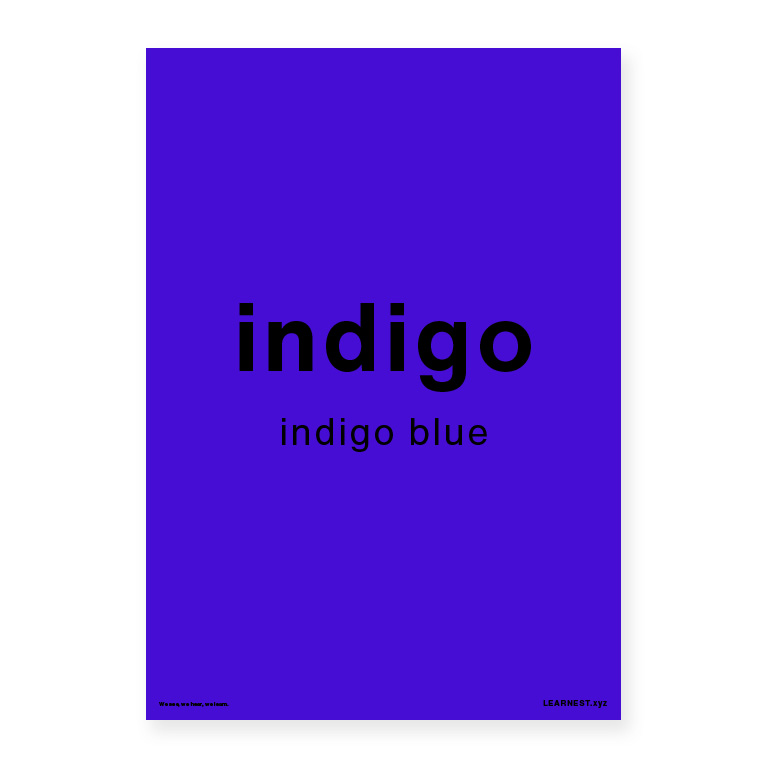 Pre-School Names of Colours – Indigo blue