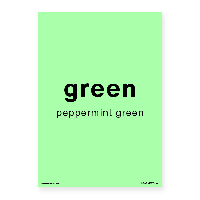 Pre-School Names of Colours – Peppermint green