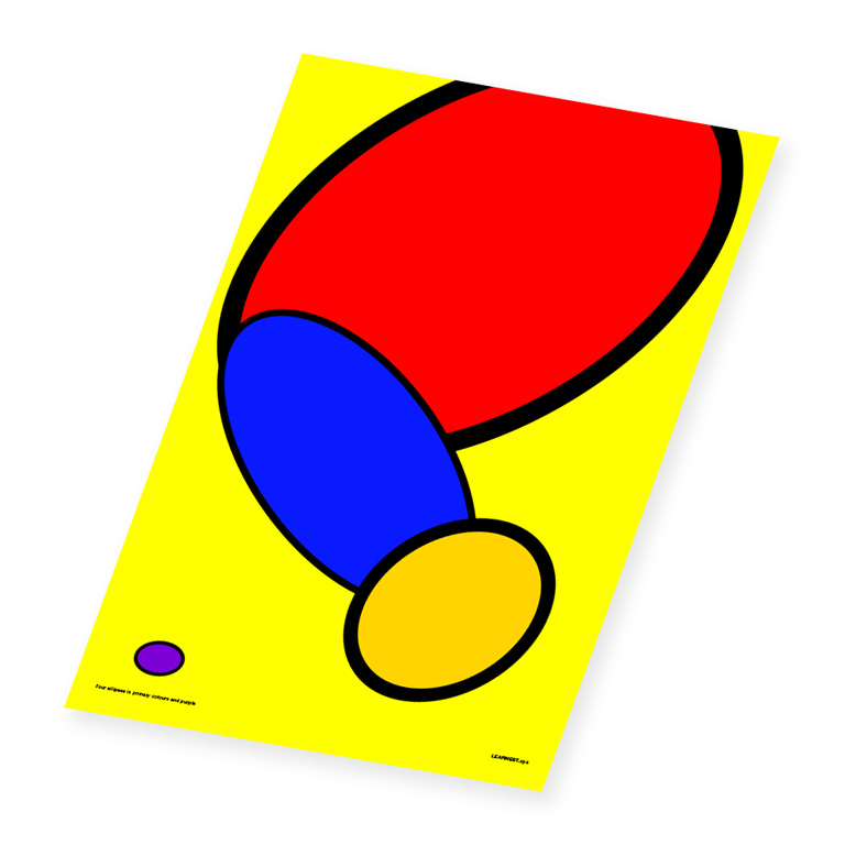 Wall Art – Four Ellipses in primary colours and orange